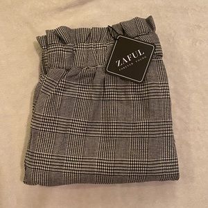 ZAFUL Plaid High Waisted Pocket Pencil Paperbag